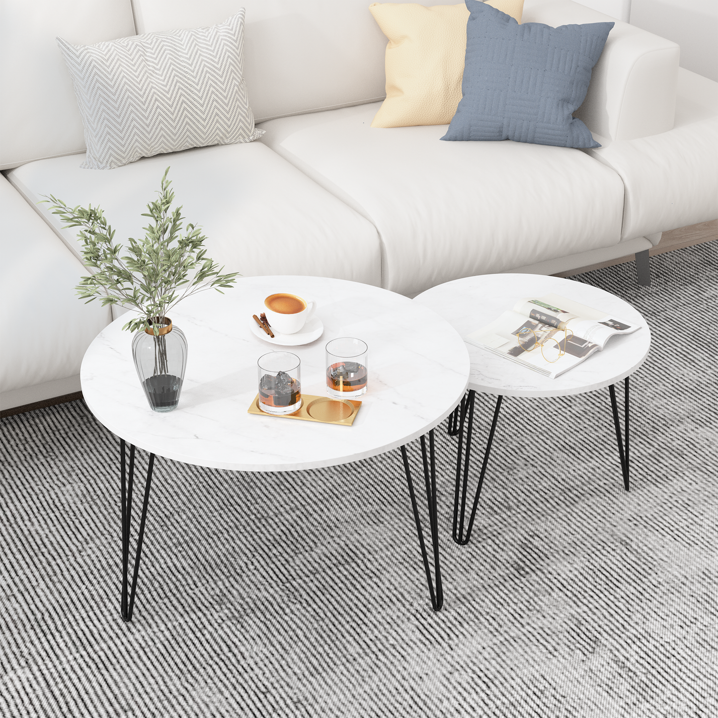 27.56'' Round Nesting Coffee Table (set of 2)