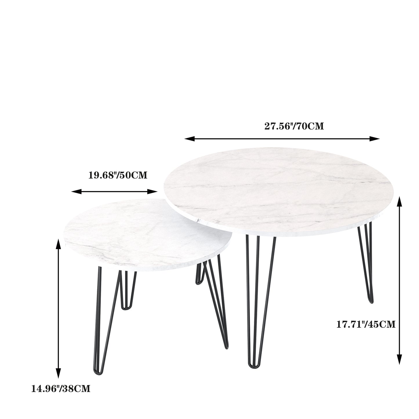 27.56'' Round Nesting Coffee Table (set of 2)