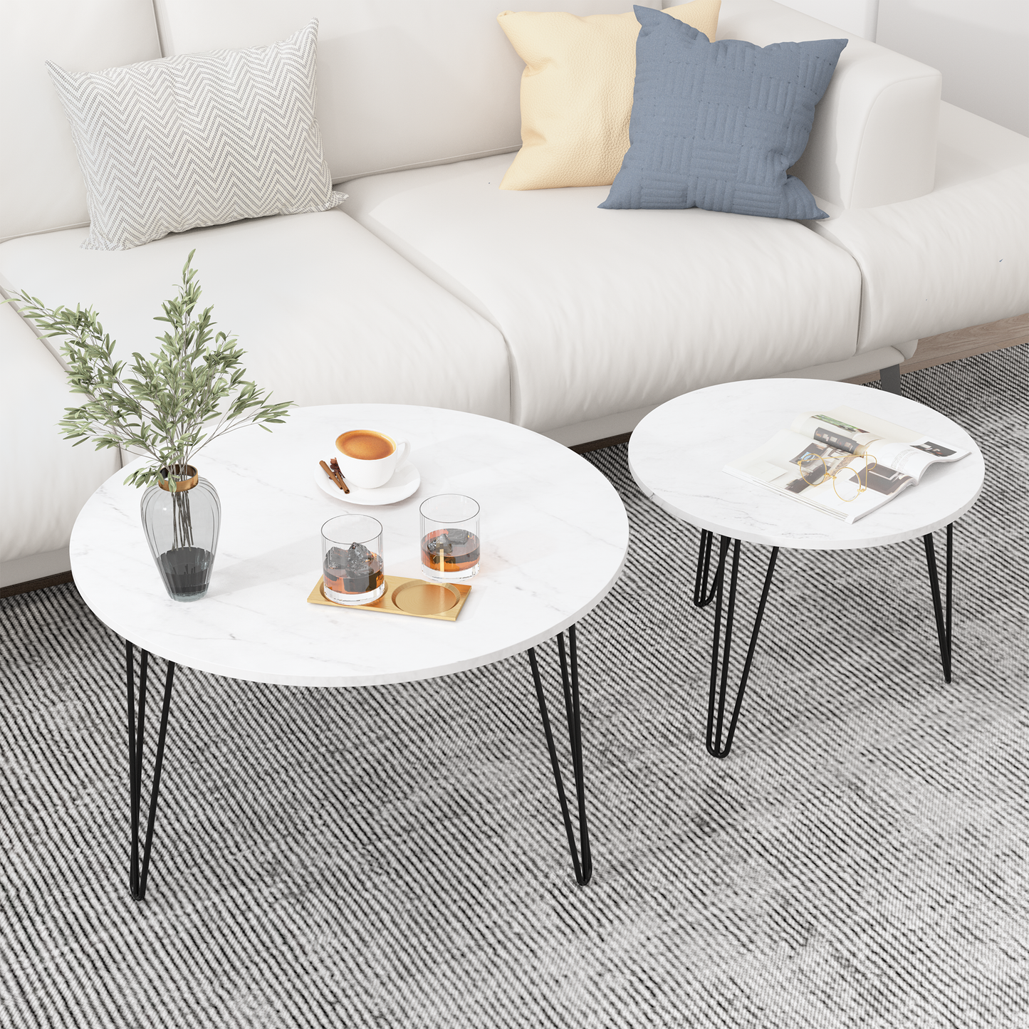 27.56'' Round Nesting Coffee Table (set of 2)